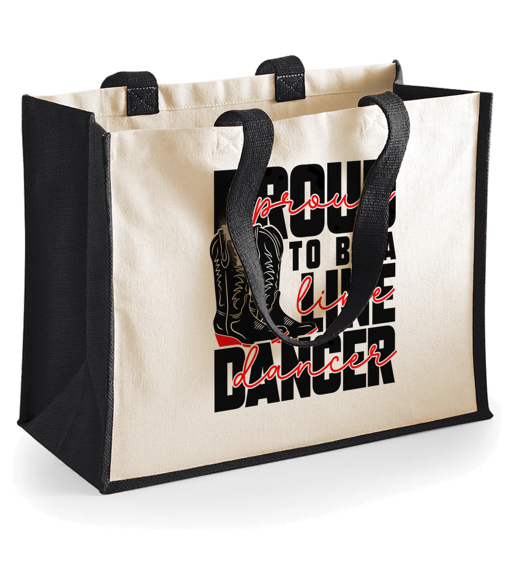 "Proud to be a Line Dancer" Jute Tote