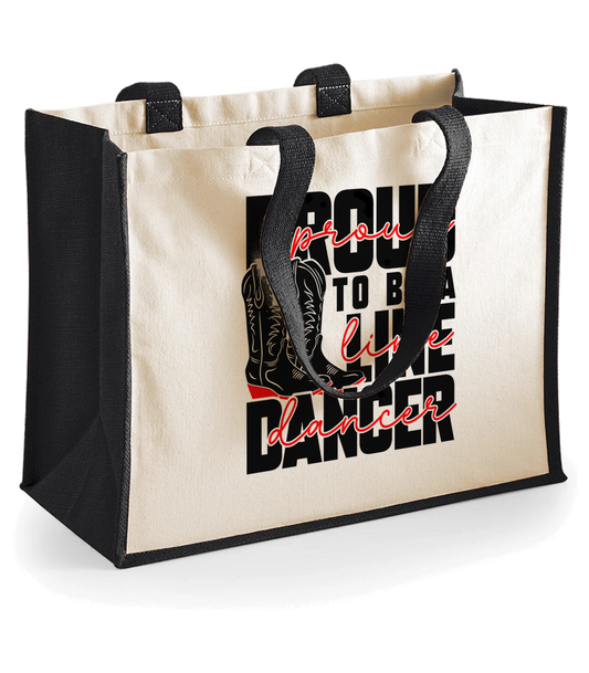 "Proud to be a Line Dancer" Jute Tote