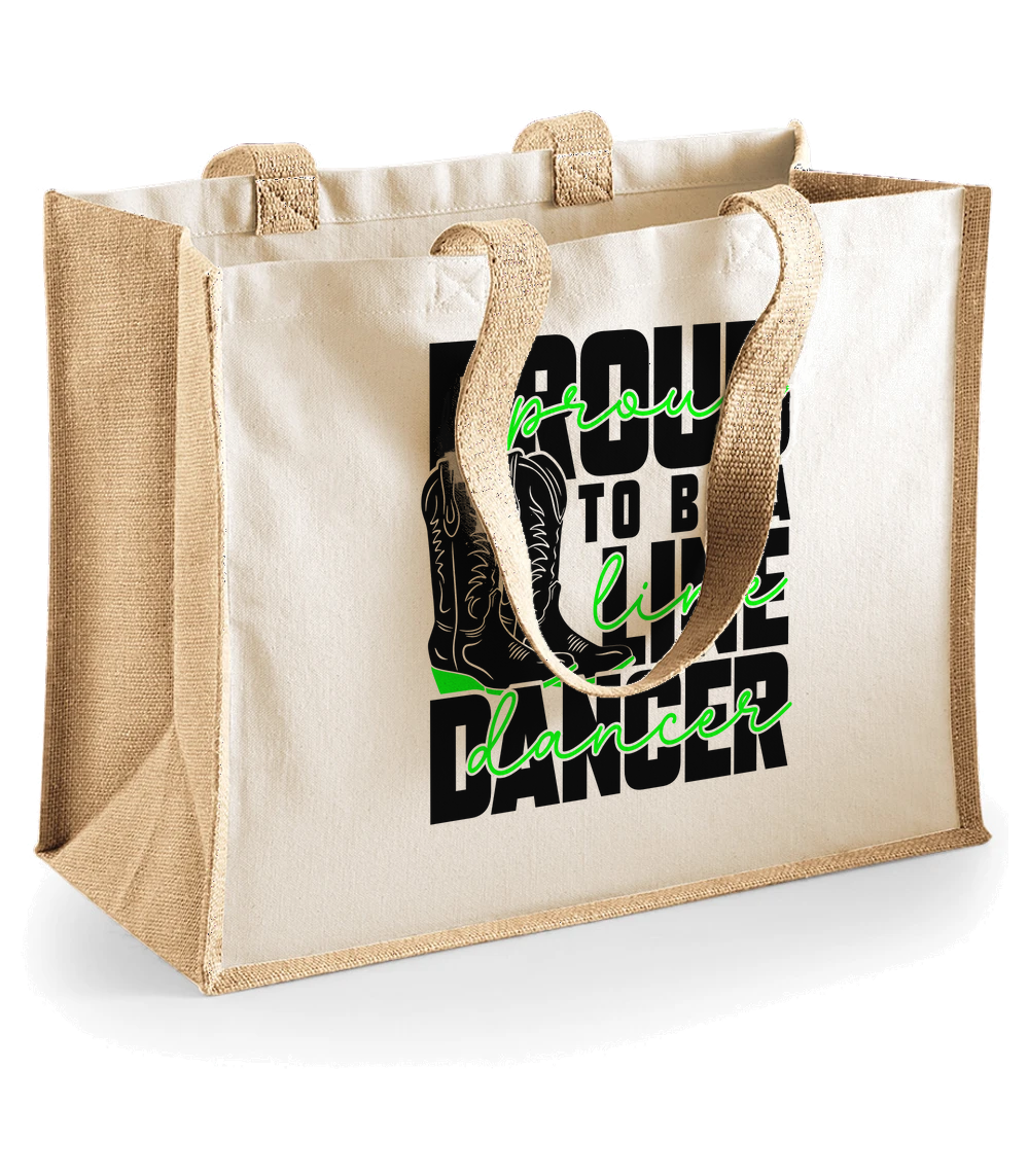 "Proud to be a Line Dancer" Jute Tote