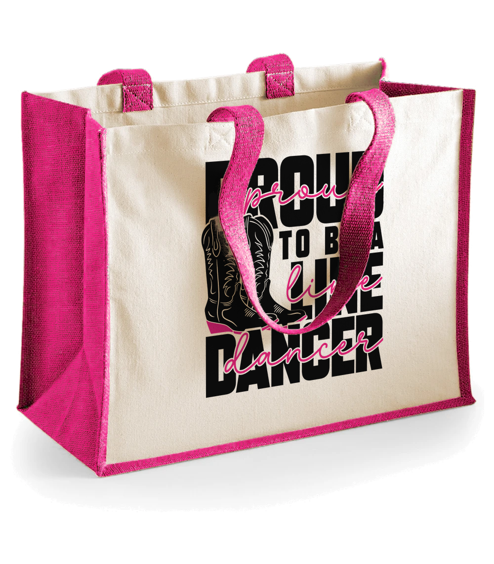 "Proud to be a Line Dancer" Jute Tote
