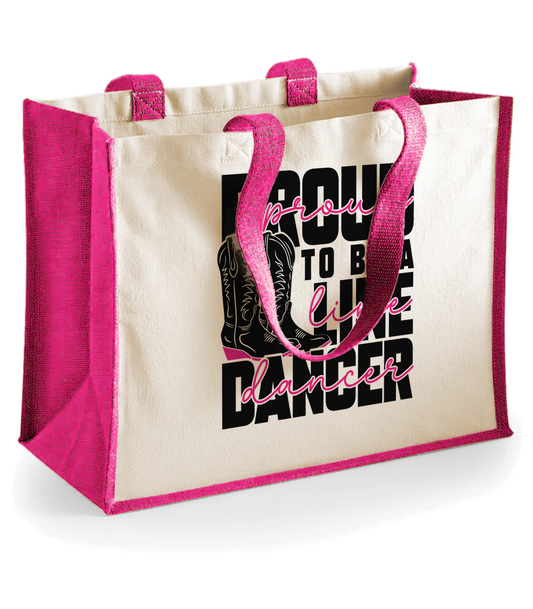 "Proud to be a Line Dancer" Jute Tote
